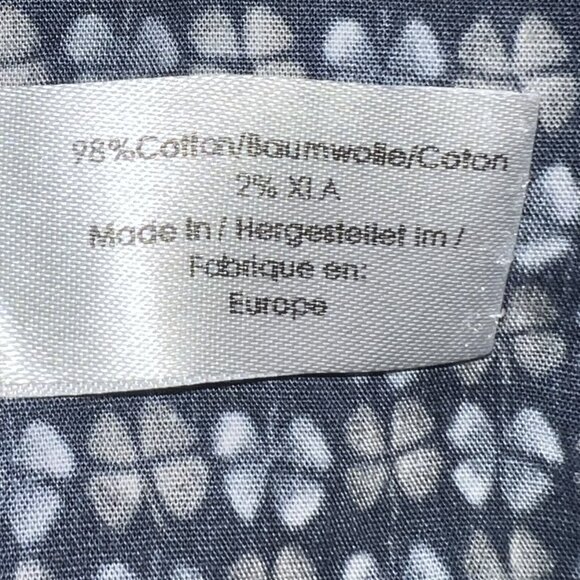 Sand XO Rare Blue Clover Print Button Down Fine Italian Fabric Shirt - Picture 5 of 7